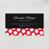 Helderrode en witte pooldot zwarte actuur visitekaartje (Achterkant)