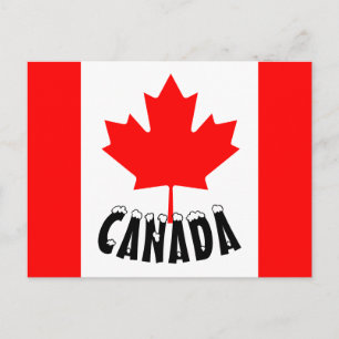 Helderrode esdoornblad Canada-vlag Briefkaart