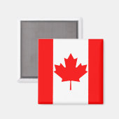Helderrode esdoornblad Canada-vlag Magneet (Voorkant / Achterkant)
