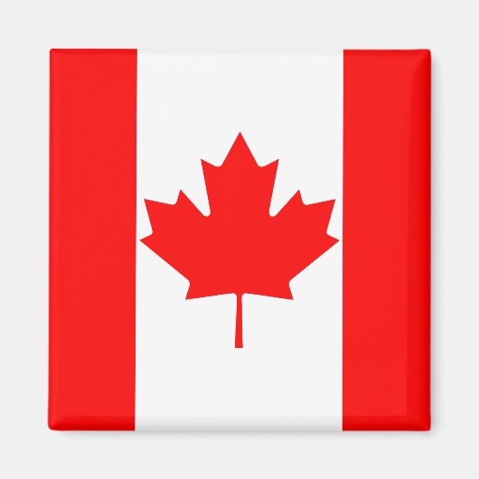 Helderrode esdoornblad Canada-vlag Magneet (Voorkant)