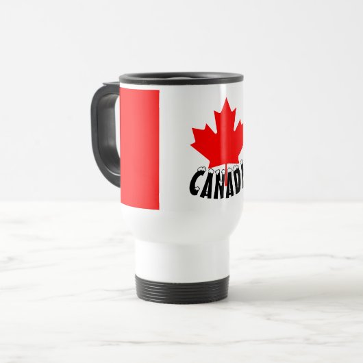 Helderrode esdoornblad Canada-vlag Reisbeker (Voorkant links)