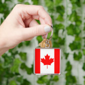 Helderrode esdoornblad Canada-vlag Sleutelhanger (Hand)