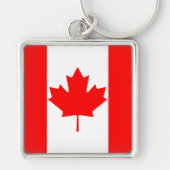Helderrode esdoornblad Canada-vlag Sleutelhanger (Voorkant)