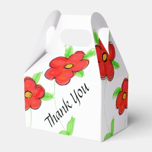 Helderrode Floral Bedankdoosjes (Achterkant)