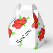 Helderrode Floral Bedankdoosjes (Voorkant Zijde)