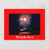 Helderrode fotokader Bedankt Briefkaart (Voorkant)