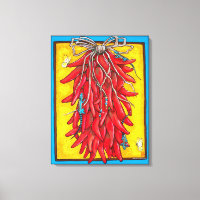 Helderrode gele Chili Pepper Ristra Lizard