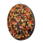 Helderrode gele herfstleien dartbord (Voorkant Rechts)