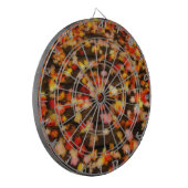 Helderrode gele herfstleien dartbord (Voorkant Links)