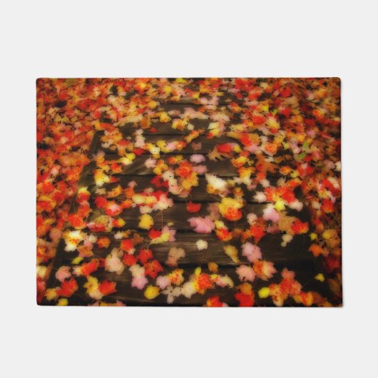 Helderrode gele herfstleien deurmat (Voorkant)
