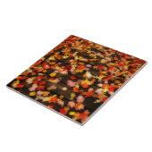 Helderrode gele herfstleien tegeltje (Zijkant)