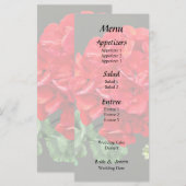 Helderrode Geranium Menu (Voorkant / Achterkant)