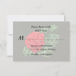 Helderrode Geranium RSVP Kaartje