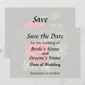 Helderrode Geranium Save The Date (Voorkant / Achterkant)