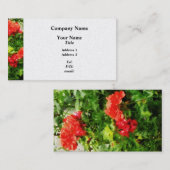 Helderrode Geraniums - Platina Afwerking Visitekaartje (Voorkant / Achterkant)