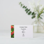 Helderrode Geraniums - Platina Afwerking Visitekaartje (Staand voorkant)