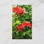 Helderrode Geraniums - Platina Afwerking Visitekaartje (Achterkant)