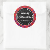 Helderrode geruite Kerst stickers (Tas)