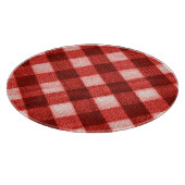 Helderrode gingham: close-up textuur. snijplank (Hoek)
