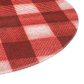 Helderrode gingham: close-up textuur. snijplank (Hoek)