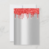 Helderrode glitter druppelt op zilver Bridal Sweet Kaart (Achterkant)