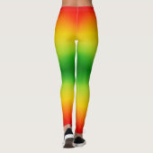 Helderrode, groene, tropische kleuren, Jouw naam Leggings (Achterkant)