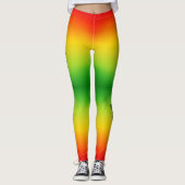 Helderrode, groene, tropische kleuren, Jouw naam Leggings (Voorkant)