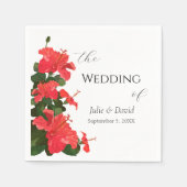 Helderrode Hibiscus Bloempapier servet (Voorkant)