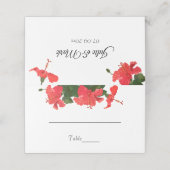 Helderrode hibiscus gevouwen plaats kaart plaatskaartje (Buitenkant ongevouwen)