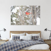 Helderrode kardinaal canvas afdruk (Insitu (Slaapkamer))