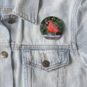 Helderrode kardinaal ronde button 5,7 cm (In situ)