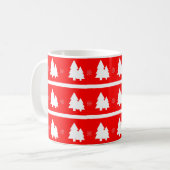 Helderrode kerstbomen en sneeuwvlokken Mok (Voorkant links)