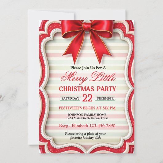 Helderrode kerstfeest kaart (Voorkant)