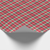 Helderrode kersttintage cadeaupapier (Hoek)