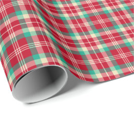 Helderrode kersttintage cadeaupapier