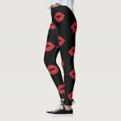 Helderrode lips Glitter Kisses Elegant Feminine Leggings (Links)