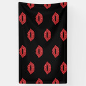 Helderrode lips Glitter Kisses Elegant Feminine Spandoek (Verticaal)