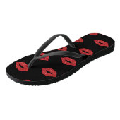 Helderrode lips Glitter Kisses Elegant Feminine Teenslippers (Schuin)