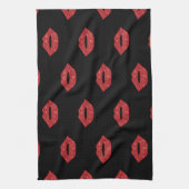 Helderrode lips Glitter Kisses Elegant Feminine Theedoek (Verticaal)