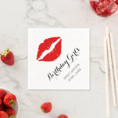 Helderrode lipstick zoete zestien verjaardag servet (Insitu)