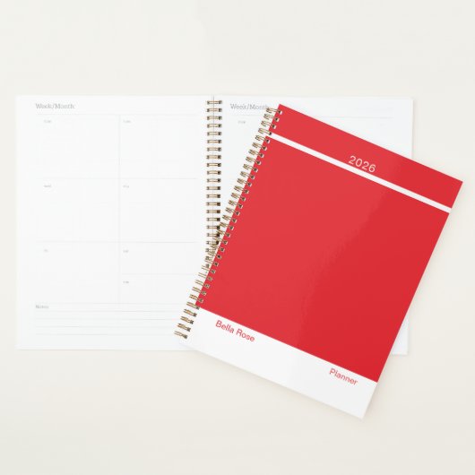 Helderrode minimalistisch planner (Display)