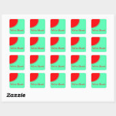 Helderrode oranje groene aankondiging vierkante sticker (Vel)