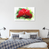 Helderrode pansie canvas afdruk (Insitu (Slaapkamer))