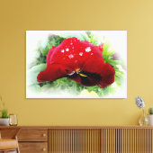 Helderrode pansie canvas afdruk (Insitu (Woonkamer))