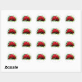 Helderrode pansie ronde sticker (Vel)