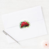 Helderrode pansie ronde sticker (Envelop)