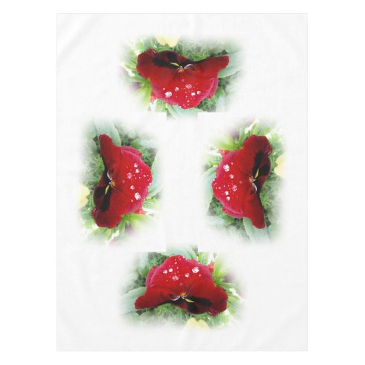 Helderrode pansie tafelkleed (Voorkant)