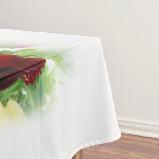 Helderrode pansie tafelkleed (Voorbeeld)