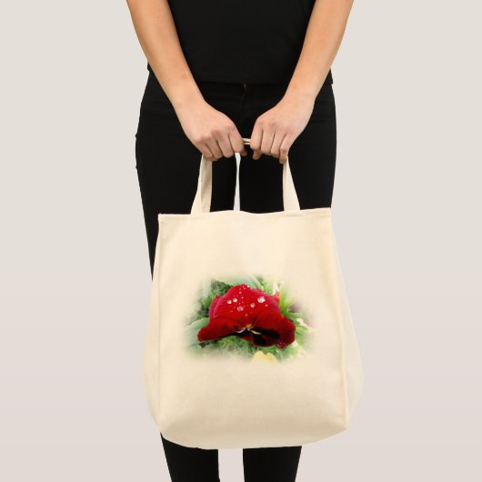 Helderrode pansie tote bag (Voorkant (product))