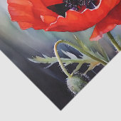 Helderrode papaver met donker centrum tissuepapier (Detail)